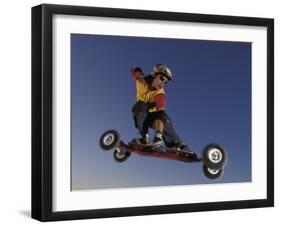 Mountain Boarder in Action, Colorado Springs, Colorado, USA-null-Framed Photographic Print