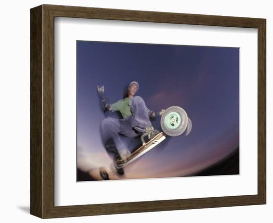 Mountain Boarder in Action, Colorado Springs, Colorado, USA-null-Framed Photographic Print