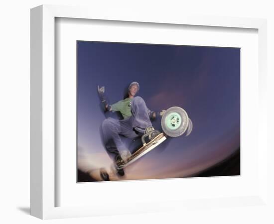 Mountain Boarder in Action, Colorado Springs, Colorado, USA-null-Framed Photographic Print