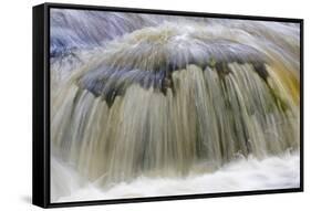 Mountain brook 'Kleine Ohe', abstract view of flowing water, blurred movement, Bayerischer Wald-Fritz Polking-Framed Stretched Canvas