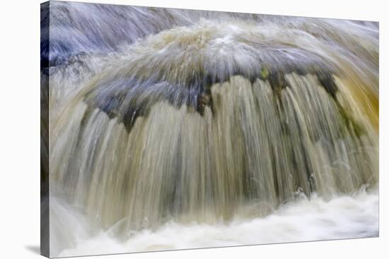 Mountain brook 'Kleine Ohe', abstract view of flowing water, blurred movement, Bayerischer Wald-Fritz Polking-Stretched Canvas