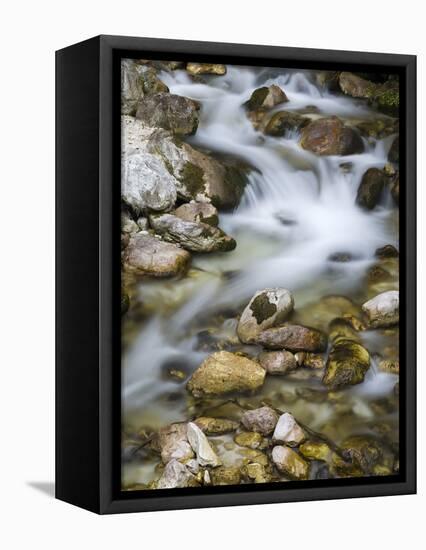 Mountain brook on the Peri?nik Falls, Vratatal, Triglav national park, Slovenia-Michael Jaeschke-Framed Stretched Canvas