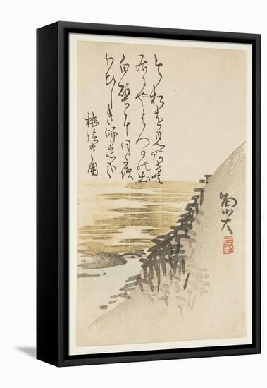 Mountain by the Ocean, C.1830-44-Sat? Gyodai-Framed Stretched Canvas