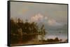 Mountain Canoeing-Albert Bierstadt-Framed Stretched Canvas