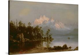 Mountain Canoeing-Albert Bierstadt-Stretched Canvas