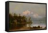 Mountain Canoeing-Albert Bierstadt-Framed Stretched Canvas