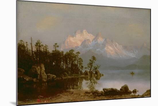 Mountain Canoeing-Albert Bierstadt-Mounted Giclee Print