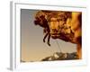 Mountain Climber Hanging from a Rock-null-Framed Photographic Print