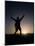 Mountain Climber Rejoices at the Summit at Sunrise-null-Mounted Photographic Print