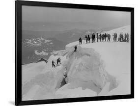 Mountain Climbers Ascending Mount Baker, 1908-Asahel Curtis-Framed Giclee Print