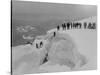 Mountain Climbers Ascending Mount Baker, 1908-Asahel Curtis-Stretched Canvas