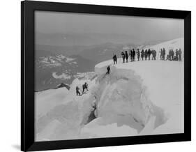 Mountain Climbers Ascending Mount Baker, 1908-Asahel Curtis-Framed Premium Giclee Print