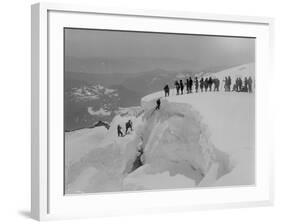 Mountain Climbers Ascending Mount Baker, 1908-Asahel Curtis-Framed Giclee Print