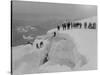 Mountain Climbers Ascending Mount Baker, 1908-Asahel Curtis-Stretched Canvas