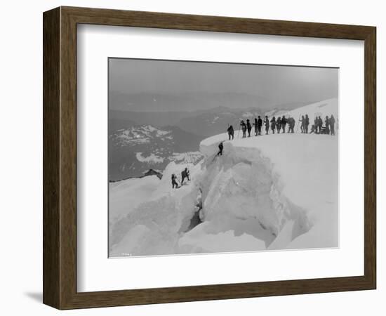 Mountain Climbers Ascending Mount Baker, 1908-Asahel Curtis-Framed Giclee Print