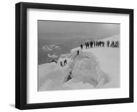 Mountain Climbers Ascending Mount Baker, 1908-Asahel Curtis-Framed Giclee Print