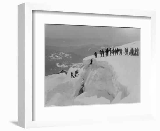 Mountain Climbers Ascending Mount Baker, 1908-Asahel Curtis-Framed Giclee Print