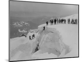Mountain Climbers Ascending Mount Baker, 1908-Asahel Curtis-Mounted Giclee Print