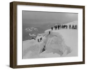 Mountain Climbers Ascending Mount Baker, 1908-Asahel Curtis-Framed Giclee Print