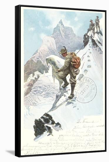 Mountain Climbing in the Alps-null-Framed Stretched Canvas