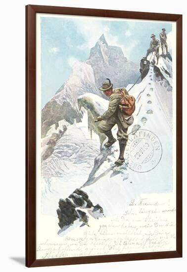 Mountain Climbing in the Alps-null-Framed Art Print