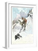 Mountain Climbing in the Alps-null-Framed Art Print