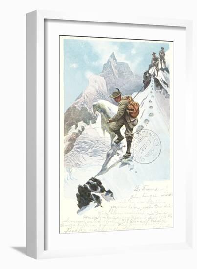 Mountain Climbing in the Alps-null-Framed Art Print