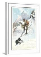 Mountain Climbing in the Alps-null-Framed Art Print
