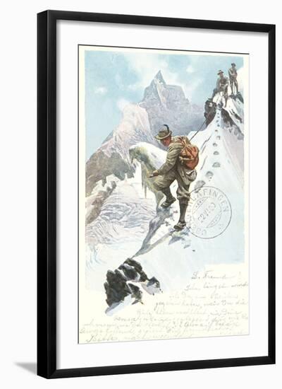 Mountain Climbing in the Alps-null-Framed Art Print