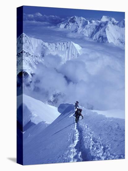 Mountain Climbing on Denali, Alaska, USA-Lee Kopfler-Stretched Canvas