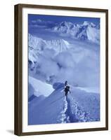Mountain Climbing on Denali, Alaska, USA-Lee Kopfler-Framed Premium Photographic Print