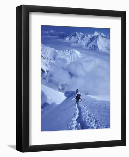 Mountain Climbing on Denali, Alaska, USA-Lee Kopfler-Framed Photographic Print