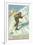 Mountain Climbing on Snow-null-Framed Art Print