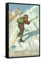 Mountain Climbing on Snow-null-Framed Stretched Canvas