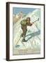 Mountain Climbing on Snow-null-Framed Art Print