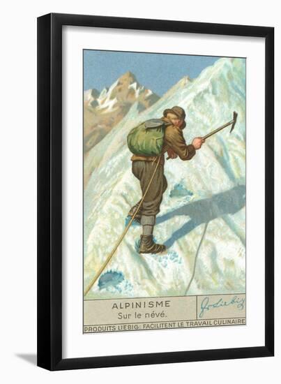 Mountain Climbing on Snow-null-Framed Art Print