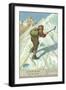 Mountain Climbing on Snow-null-Framed Art Print