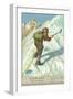 Mountain Climbing on Snow-null-Framed Art Print