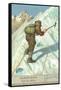 Mountain Climbing on Snow-null-Framed Stretched Canvas