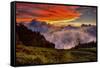 Mountain Cloud Sunset-Larry Malvin-Framed Stretched Canvas