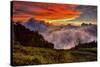 Mountain Cloud Sunset-Larry Malvin-Stretched Canvas