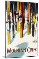 Mountain Creek - Colorful Skis-Lantern Press-Mounted Art Print