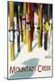 Mountain Creek - Colorful Skis-Lantern Press-Mounted Art Print