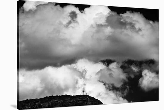 Mountain Cross Over Santo Nino Chapel, New Mexico-Steve Gadomski-Stretched Canvas