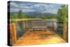 Mountain Dock and Bench I-Robert Goldwitz-Stretched Canvas