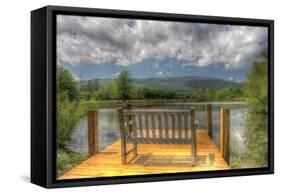 Mountain Dock and Bench II-Robert Goldwitz-Framed Stretched Canvas