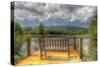 Mountain Dock and Bench II-Robert Goldwitz-Stretched Canvas