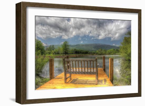 Mountain Dock and Bench II-Robert Goldwitz-Framed Photographic Print