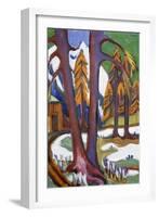 Mountain-Early Spring with Larchen; Berg-Vorfruhling Mit Larchen, C.1921-1923-Ernst Ludwig Kirchner-Framed Giclee Print