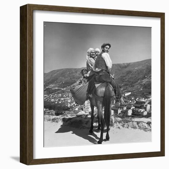 Mountain Family Riding on a Horse-Alfred Eisenstaedt-Framed Photographic Print